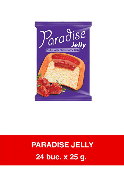 ŞİMŞEK Jeleu Paradise – Prăjitură cu jeleu de căpșuni – 25g x 24
