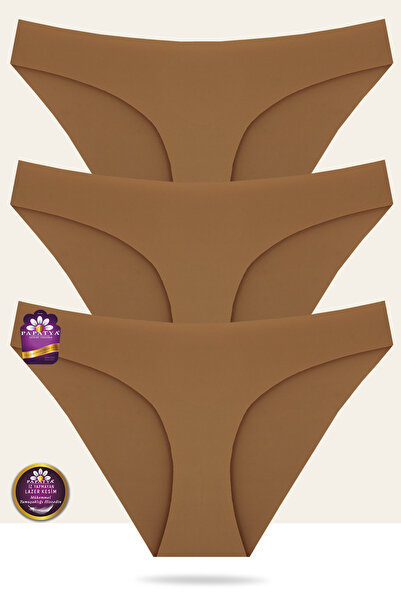 papatya lingerie Laser Cut Smooth Elegant Fabric Women's Slip Panties 3-Piece...