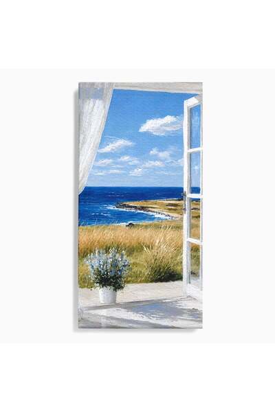 Luxcanva Tablou Canvas Vedere Spre Mare 70x140 cm pe Sasiu Lemn Peisaj Mare F...