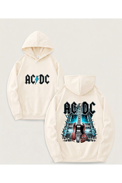 STİL-X SEZON NOU, SWEATSHIRT SUPRADimensionat cu imprimeu AC/DC, Țesătură moa...