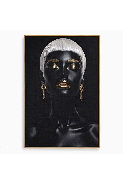 Luxcanva Tablou Canvas Portret Elegant 70x100 cm cu Rama Auriu Portret Elegan...