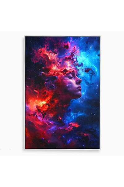Luxcanva Tablou Canvas Vis Cosmic 40x60 cm cu Rama Argintiu Portret Abstract ...