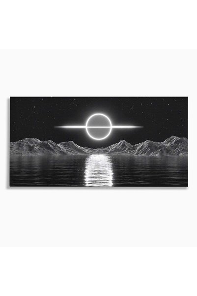 Luxcanva Tablou Canvas Eclipsa Lunara 100x50 cm pe Sasiu Lemn Peisaj Noapte Luna