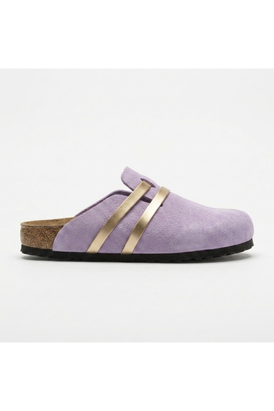 Bequemere Mc401-Sue Lilac Genuine Suede Leather Modular Velcro Striped Unisex...