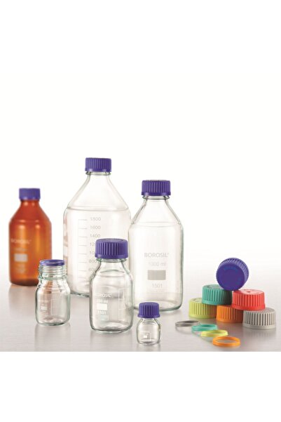 Dermomer Cam Otoklav Şişe 500 ml - Vida Kapaklı Boş Şişe - 100% Borosilikat - Contalı - Otoklavlanabilir