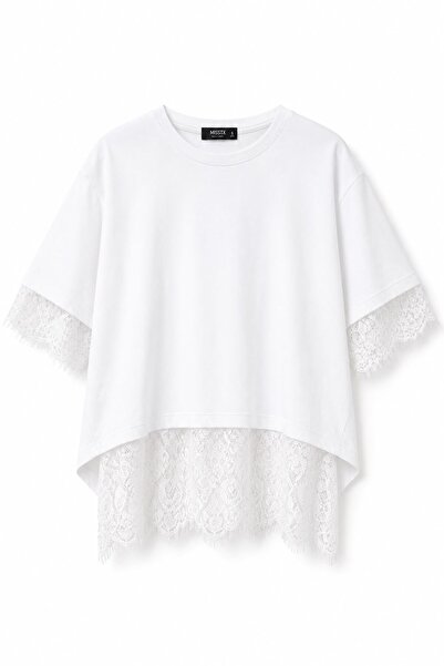 Raneel Kazançlı Alışveriş Tricou casual de damă, cu detalii din dantelă, din ...