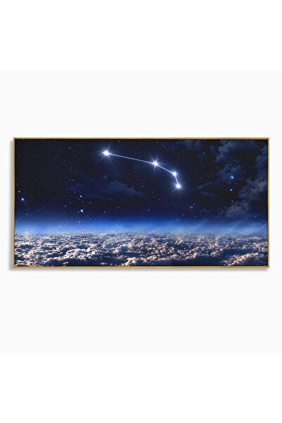 Luxcanva Tablou Canvas Constelatie Deasupra Norilor 100x50 cm cu Rama Auriu C...