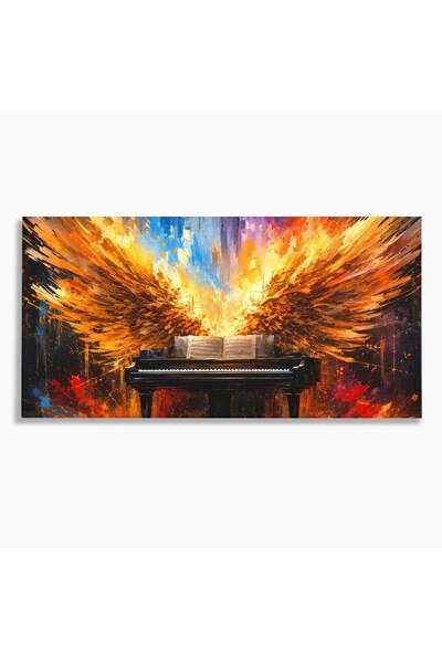 Luxcanva Tablou Canvas Pianul Aripi de Foc 100x50 cm pe Sasiu Lemn Pian Aripi...
