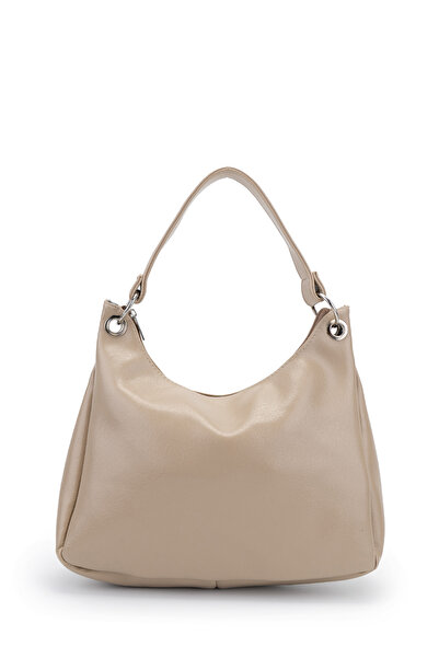 minebag Women's Shoulder Bag with Metal Ring and Clip Detail Sofia Beige