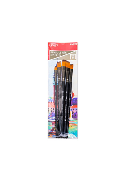 daço Set de 5 pensule sintetice drepte Daco