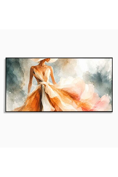 Luxcanva Tablou Canvas Eleganta In Miscare 100x50 cm cu Rama Negru Moda Femei...