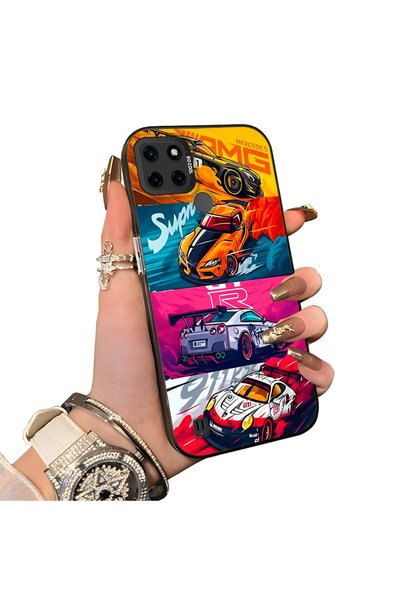 ucuc Stylish Case for Realme C21Y/C25Y Gtr Racing Car Themed Hard Acrylic Bac...