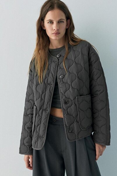 Buti Allbucks *Pull*Bear* Quilted Lightweight Puffer Coat Abpnb00028