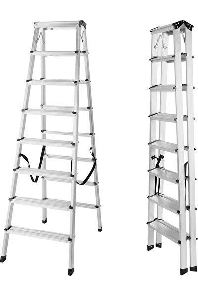 Egardenkart Aluminium Step Ladder - 8+8 Double Side Foldable Ladder | Anti-Sl...