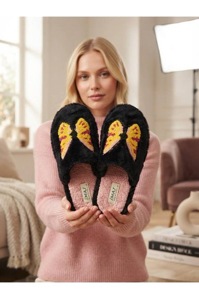 FEMME FATALE Butterfly Plush Women's Home Slippers