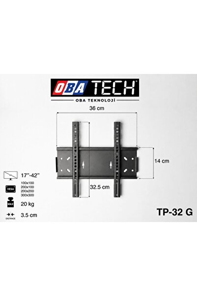 TP-32G SABİT GENİŞ MODEL DUVAR ASKI APARATI