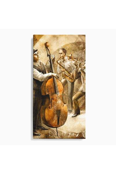 Luxcanva Tablou Canvas Trio Muzical de Jazz 50x100 cm pe Sasiu Lemn Jazz Muzi...