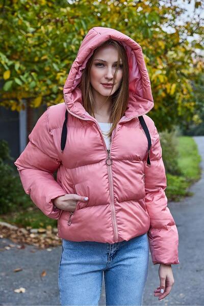 Raneel Kazançlı Alışveriş Women's Soft Inflatable Coat with Zippered Pockets ...