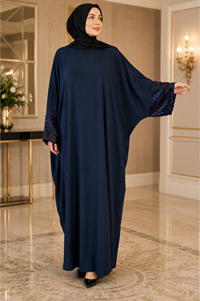 Fzd filizzade Oversized Robe Dress with Detailed Sleeves, Made from Melange F...
