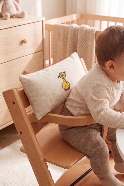 Minishopio Giraffe Cotton Linen Baby Waist Support Pillow Breastfeeding Support Pillow Crib Cushion 15X30 cm