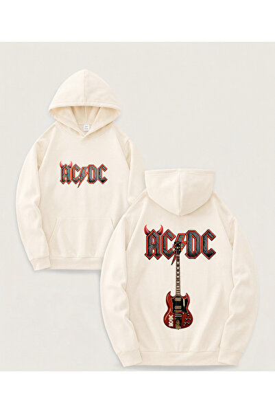 STİL-X New Season Ac/Dc Printed Oversize Sweatshirt, 3-Yarn Soft Fabric
