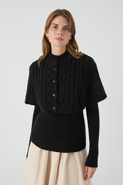 inspiration Chinese Cloaked Body Suit Black