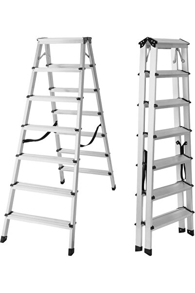 Egardenkart Aluminium Step Ladder - 7+7 Double Side Foldable Ladder | Anti-Sl...