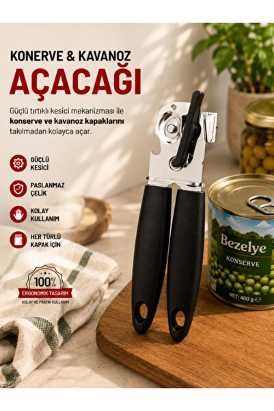 mucit home Plastik Saplı Kaymaz Konserve Kutu Ve Kavanoz Açacağı
