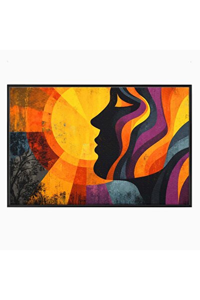 Luxcanva Tablou Canvas Silhouette Solara 70x50 cm cu Rama Negru Silhouette So...