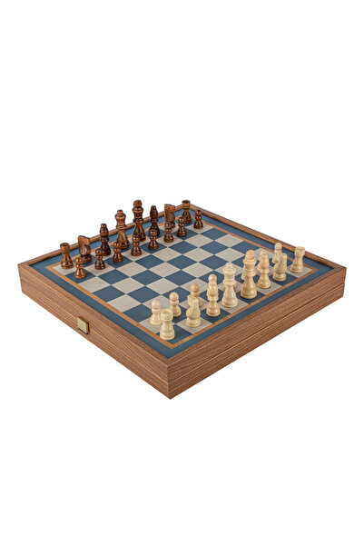 Manopoulos Set de jocuri combinate 2-în-1 Turcoaz – Șah și Table – Cutie din ...