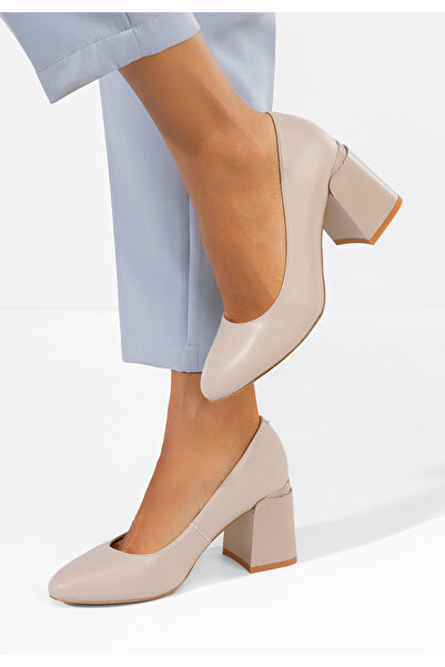 B T Shoes Hazela δερμάτινα ψηλοτάκουνα παπούτσια σε χρώμα nude