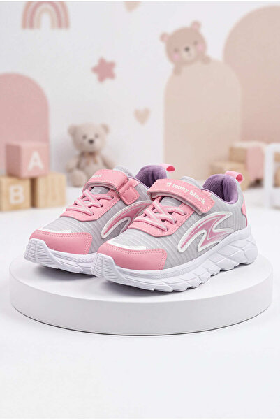 Tonny Black Children's Unisex White Pink Comfortable Fit Nylon Sole Velcro Sn...