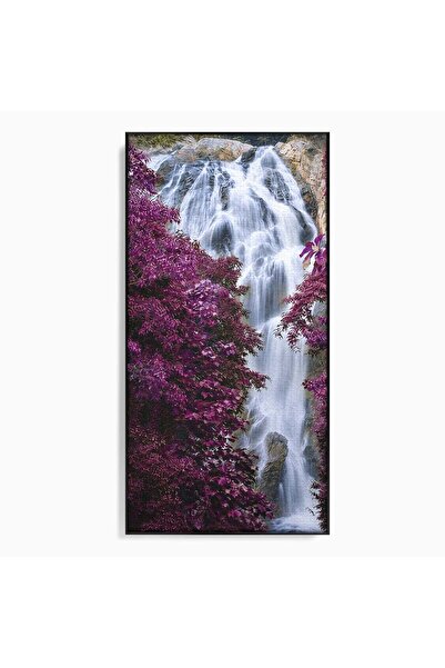 Luxcanva Tablou Canvas Cascada Magica 70x140 cm cu Rama Negru Cascada Natura ...