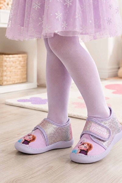 Frozen Papuci roz cu sclipici pentru fete Disney, cu velcro, pentru acasă, gr...