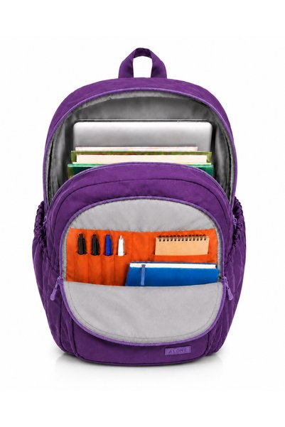 Alone Mor Ortaokul Lise Okul Sırt Çantası 15.6 Laptop Bölmeli 9105 Günlük Sırt Çantası