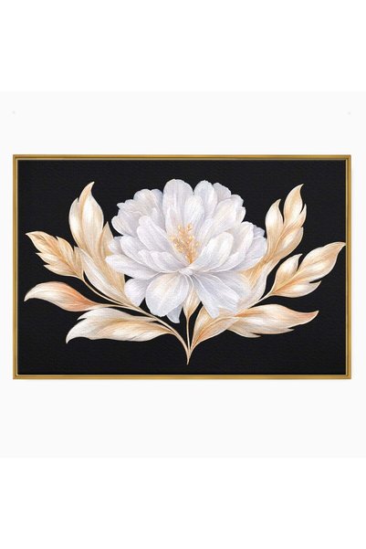 Luxcanva Tablou Canvas Floare Eleganta cm cu Rama Auriu Floare Natura Eleganta