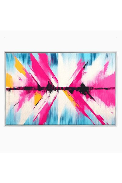 Luxcanva Tablou Canvas Explozie Abstracta 70x50 cm cu Rama Argintiu Abstract ...