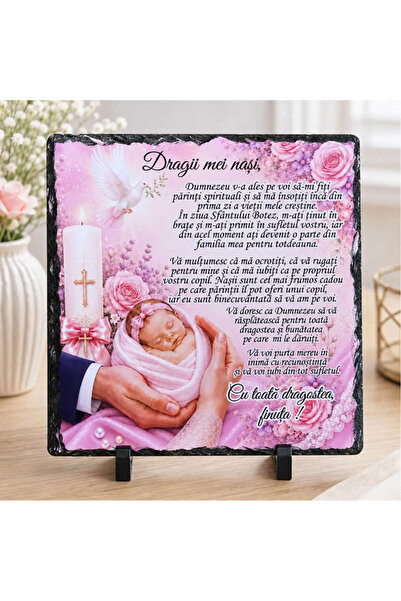 OEM Placa de Ardezie Personalizata– Cadou pentru Nasii de Botez de la Finuta