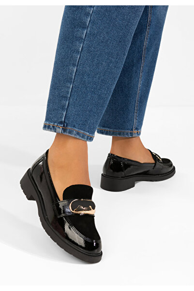 B T Shoes Ζαρέμα μαύρα γνήσια δερμάτινα μοκασίνια