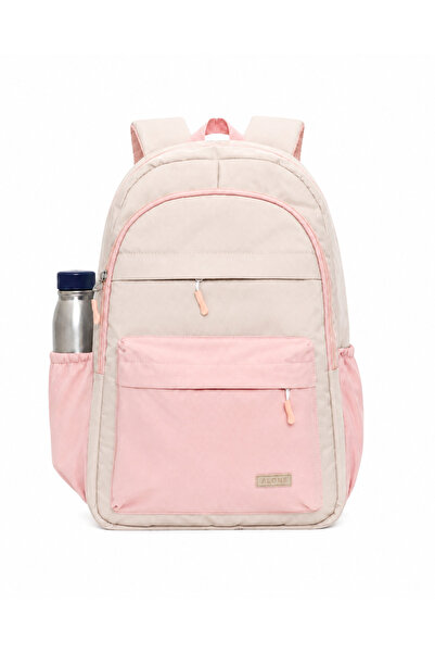 Alone Beige Powder Middle School High School Backpack with 15.6 Laptop Compar...