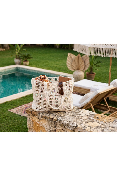 BY HATİCE DOĞAN Pullu Hasır Bag