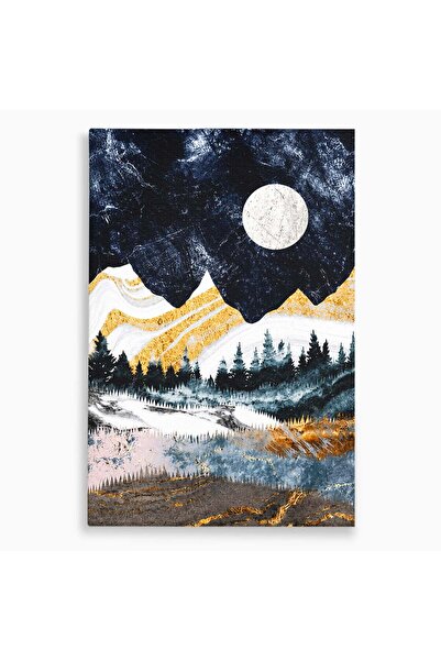 Luxcanva Tablou Canvas Peisaj Montan Nocturn 70x100 cm pe Sasiu Lemn Peisaj M...
