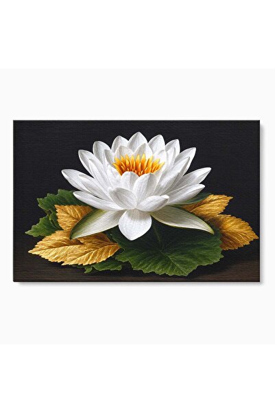 Luxcanva Tablou Canvas Splendoare Albă 100x70 cm pe Sasiu Lemn Lotus Elegant ...