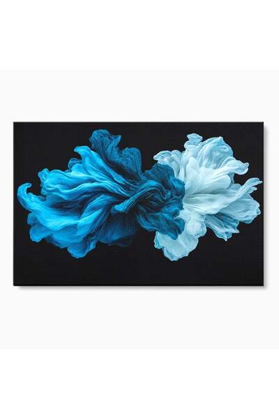Luxcanva Tablou Canvas Flori Abstracte Albastre 60x40 cm pe Sasiu Lemn Flori ...