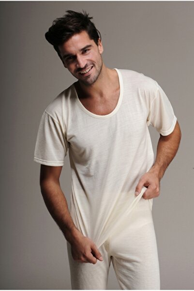 Hasyün Men'S, Merino Wool, Fine Wool, Sweat Wicking, Short Sleeve, Thermal Un...