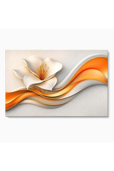 Luxcanva Tablou Canvas Ritmuri Aurii 100x70 cm pe Sasiu Lemn Floare Abstract ...