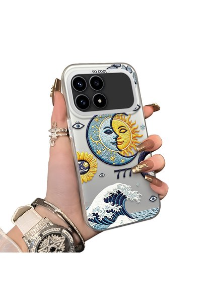 ucuc حافظة هاتف Xiaomi Redmi K90 5G متوافقة مع نمط Sun-Moon Eye ونمط الفراشة ...