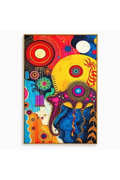 Luxcanva Tablou Canvas Universul Abstract 80x120 cm cu Rama Auriu Abstract Sp...