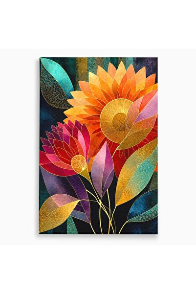 Luxcanva Tablou Canvas Floarea Soarelui Abstracta 70x100 cm pe Sasiu Lemn Flo...
