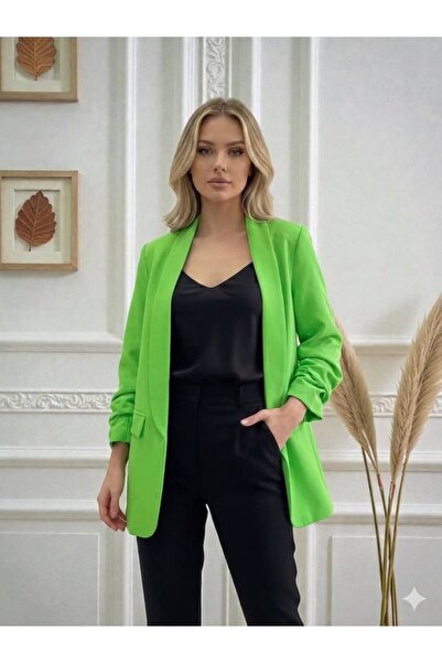 Azara Sacou damă cu mânecă bufantă Serena - Verde deschis